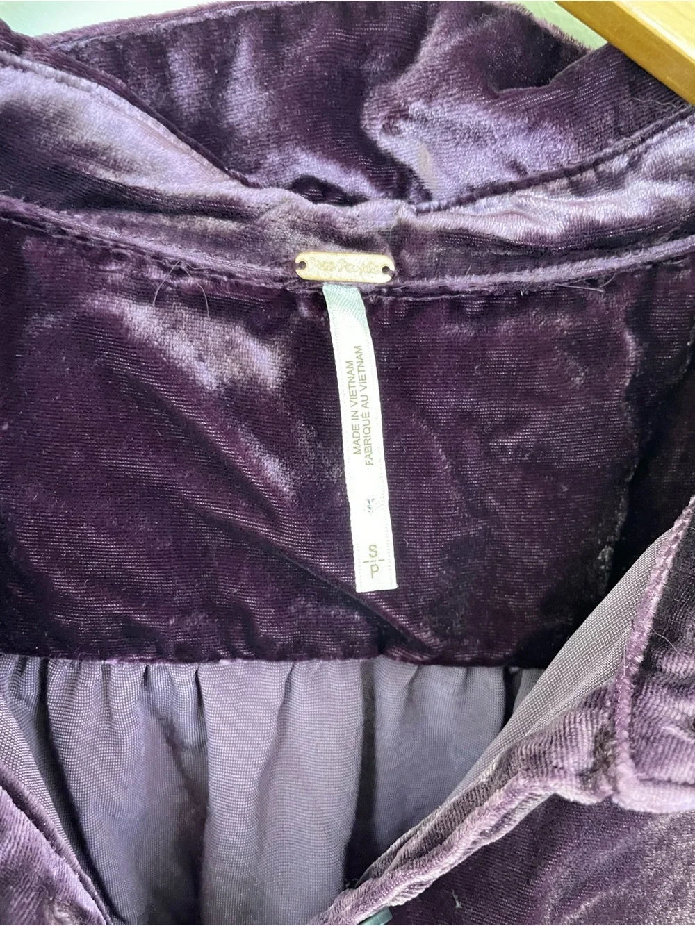 Free People Lux Velvet Shirtdress Deep Purple S Small Whimsigoth Dark Romance